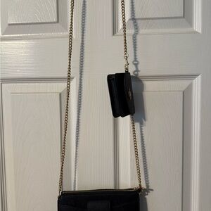 Coach Black and Gold Crossbody Bag with Chain Strap